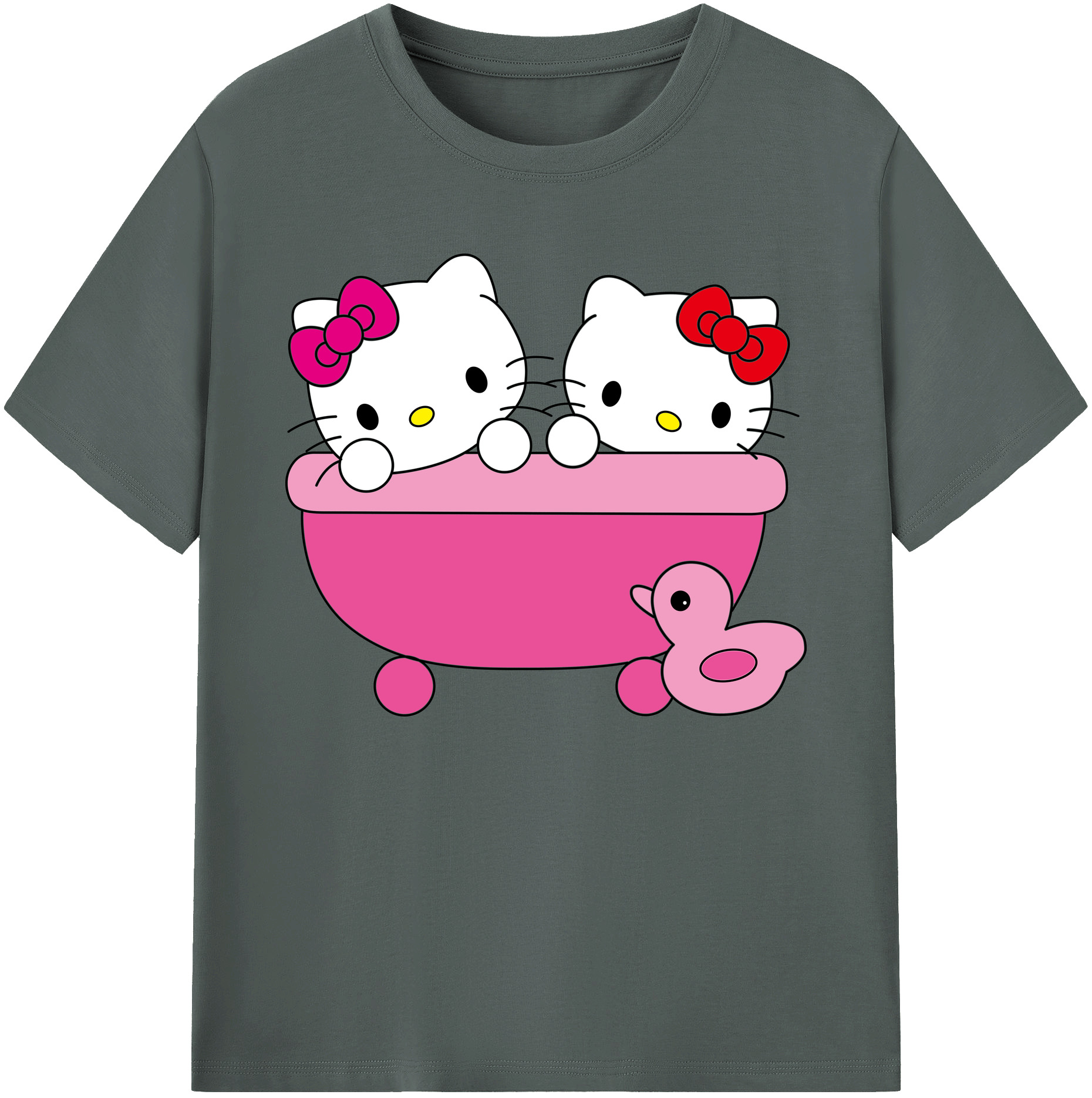 （画像用） Hello Kitty ハローキティ 綿100％ メンズ半袖Tシャツ｜肌触りやわらか＆通気性